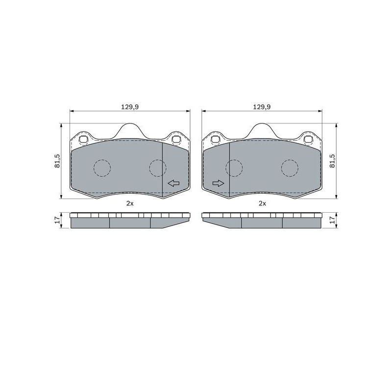 Jeu de quatre plaquettes de frein à disque BOSCH