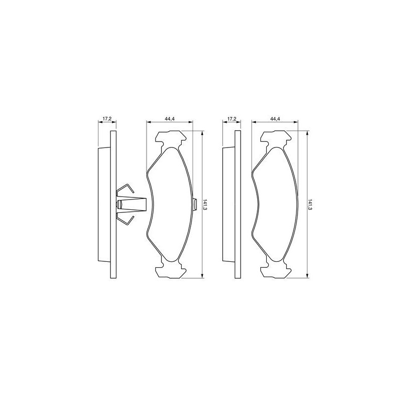 Jeu de quatre plaquettes de frein à disque BOSCH