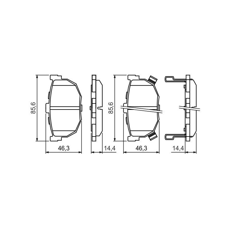 Jeu de quatre plaquettes de frein à disque BOSCH