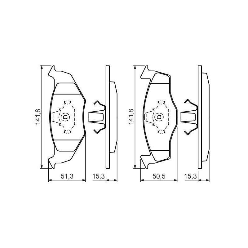 Jeu de quatre plaquettes de frein à disque BOSCH