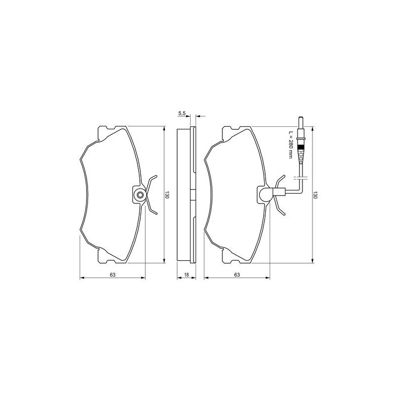Jeu de quatre plaquettes de frein à disque BOSCH