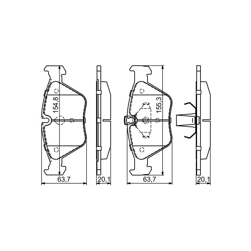Jeu de quatre plaquettes de frein à disque BOSCH