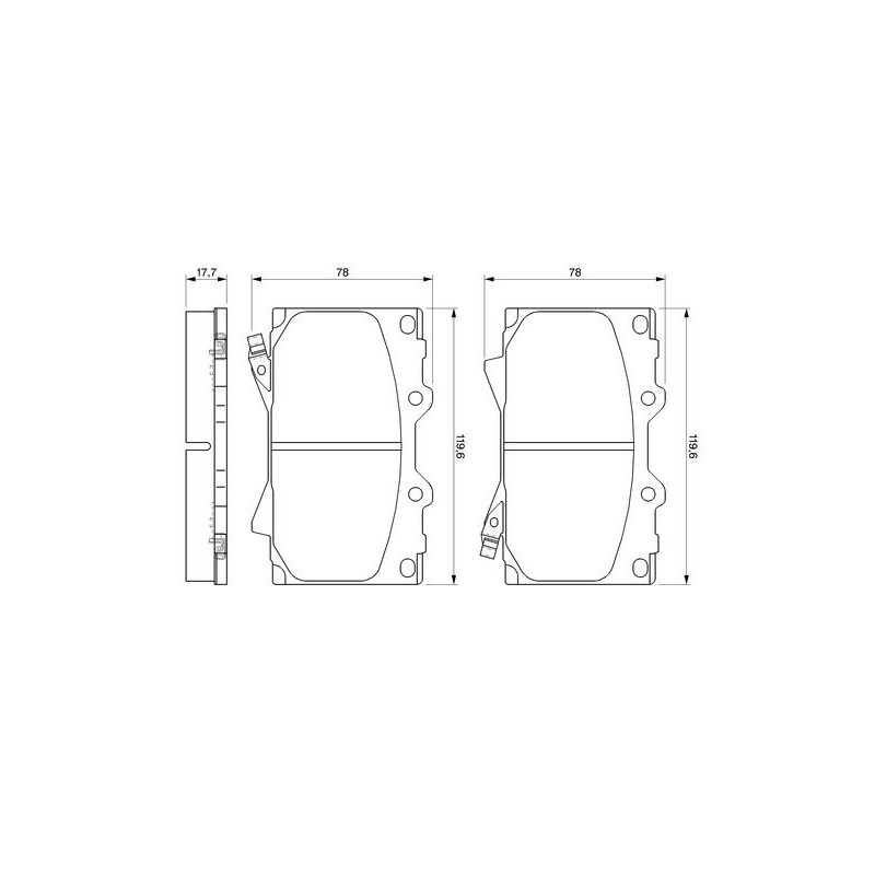 Jeu de quatre plaquettes de frein à disque BOSCH