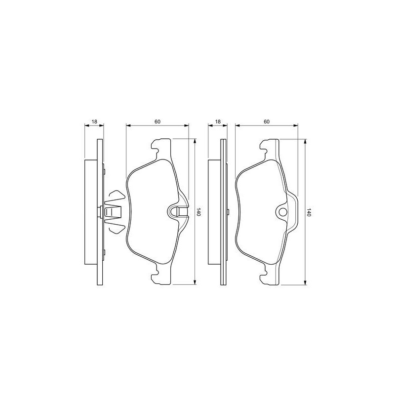 Jeu de quatre plaquettes de frein à disque BOSCH