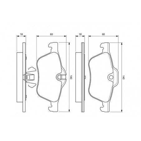 Jeu de quatre plaquettes de frein à disque BOSCH