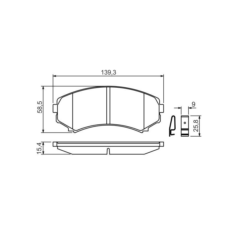 Jeu de quatre plaquettes de frein à disque BOSCH