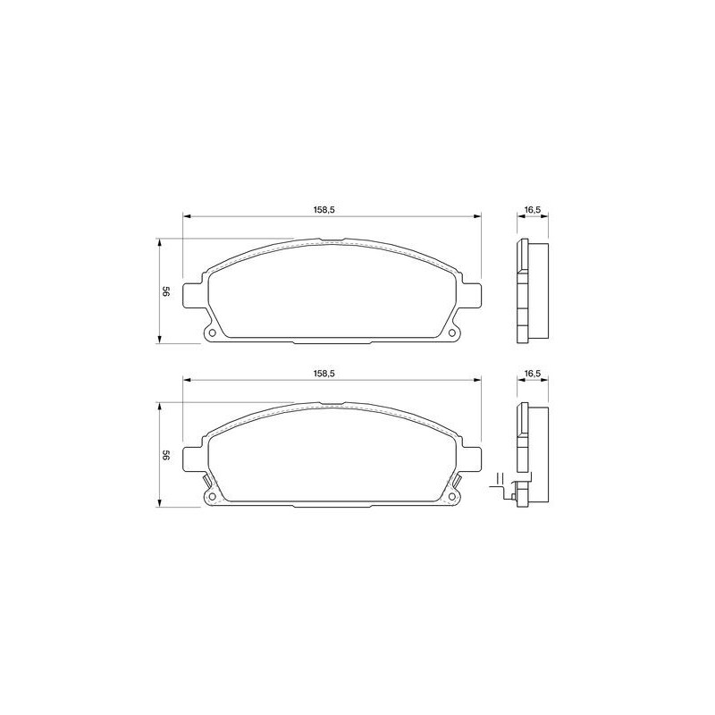 Jeu de quatre plaquettes de frein à disque BOSCH