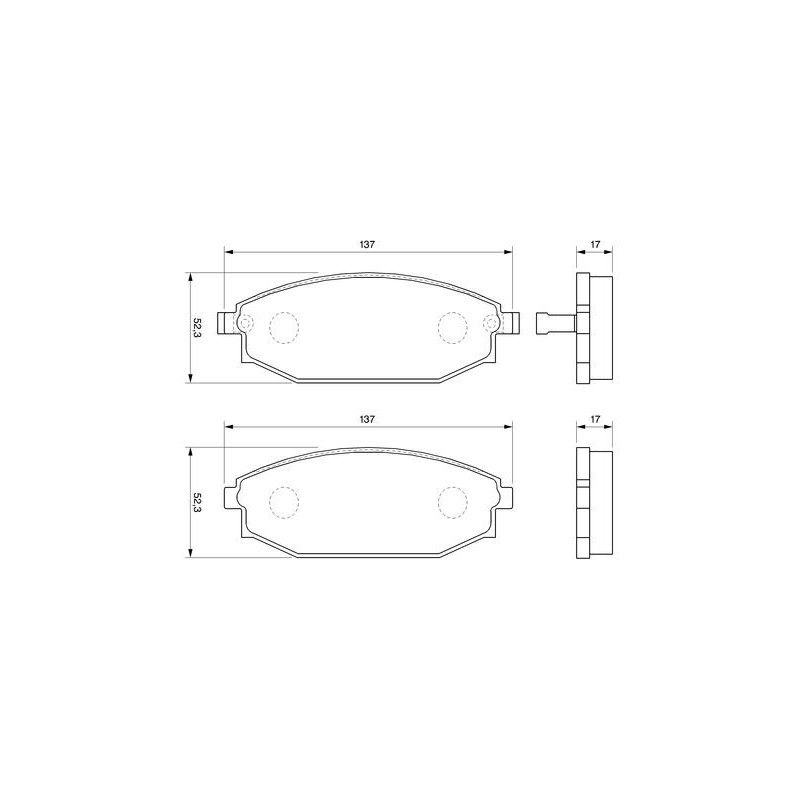 Jeu de quatre plaquettes de frein à disque BOSCH