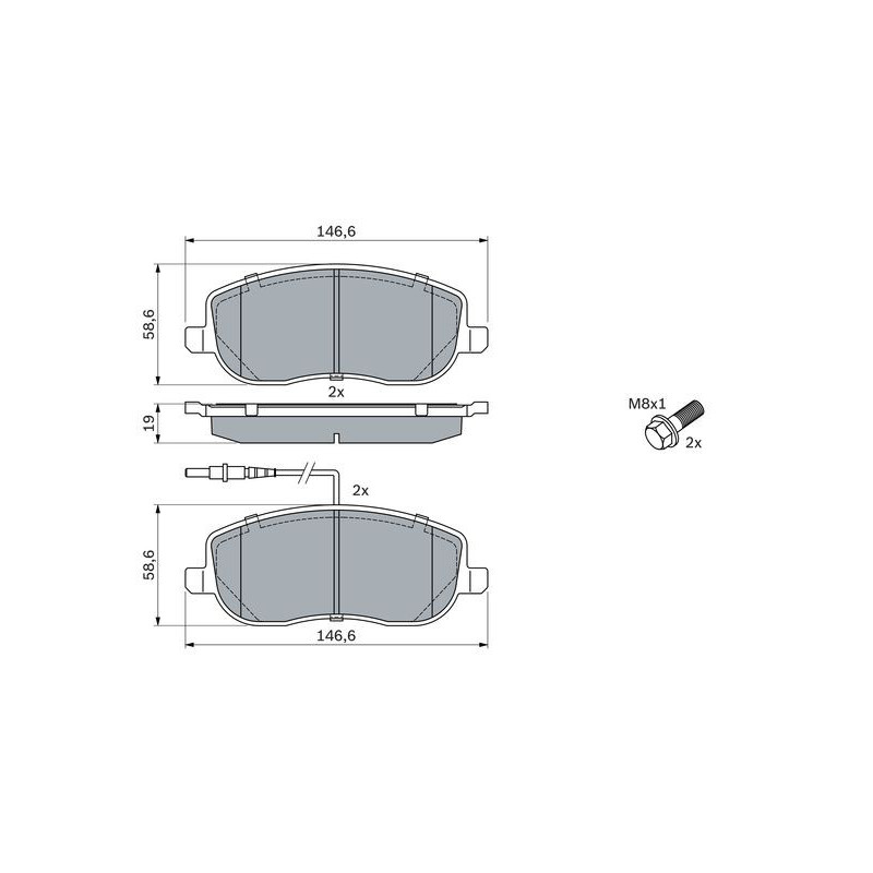 Jeu de quatre plaquettes de frein à disque BOSCH