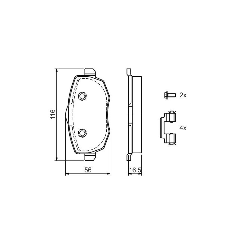 Jeu de quatre plaquettes de frein à disque BOSCH