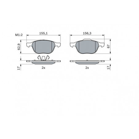 Jeu de quatre plaquettes de frein à disque BOSCH