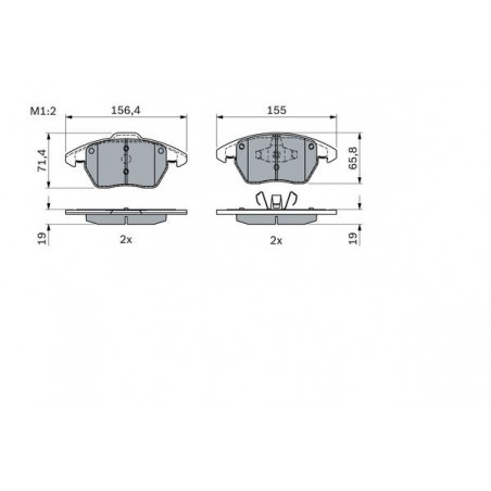 Jeu de quatre plaquettes de frein à disque BOSCH