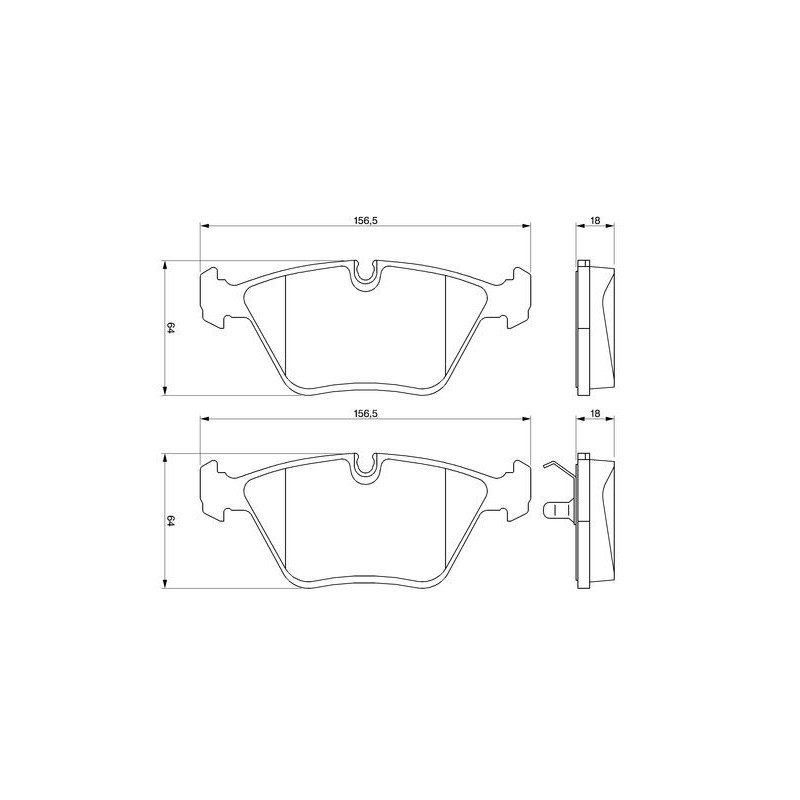 Jeu de quatre plaquettes de frein à disque BOSCH