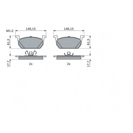 Jeu de quatre plaquettes de frein à disque BOSCH