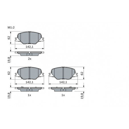 Jeu de quatre plaquettes de frein à disque BOSCH