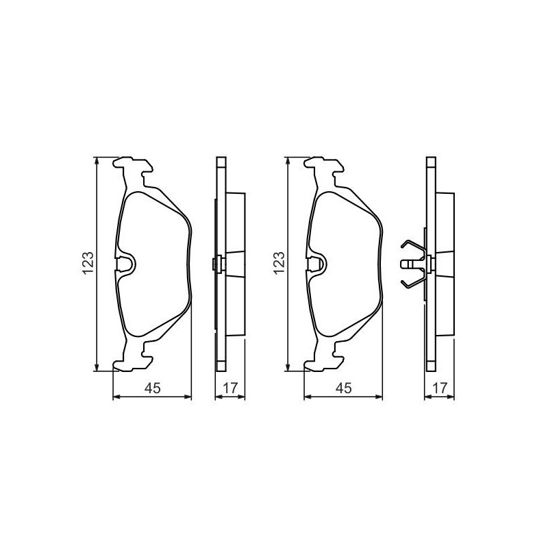 Jeu de quatre plaquettes de frein à disque BOSCH