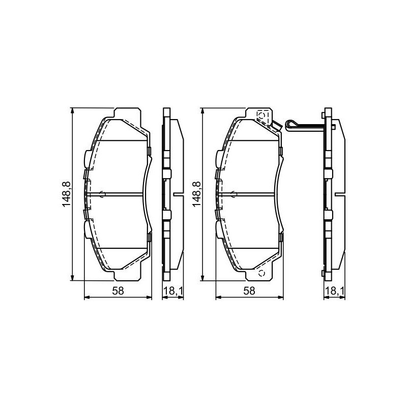 Jeu de quatre plaquettes de frein à disque BOSCH