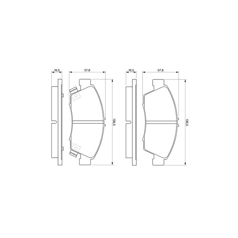 Jeu de quatre plaquettes de frein à disque BOSCH