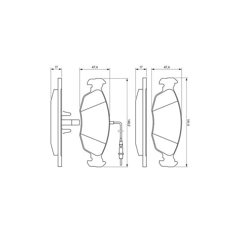 Jeu de quatre plaquettes de frein à disque BOSCH