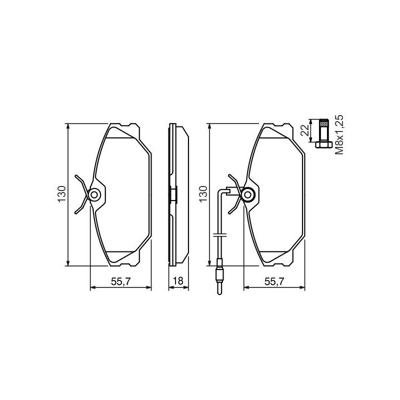 Jeu de quatre plaquettes de frein à disque BOSCH