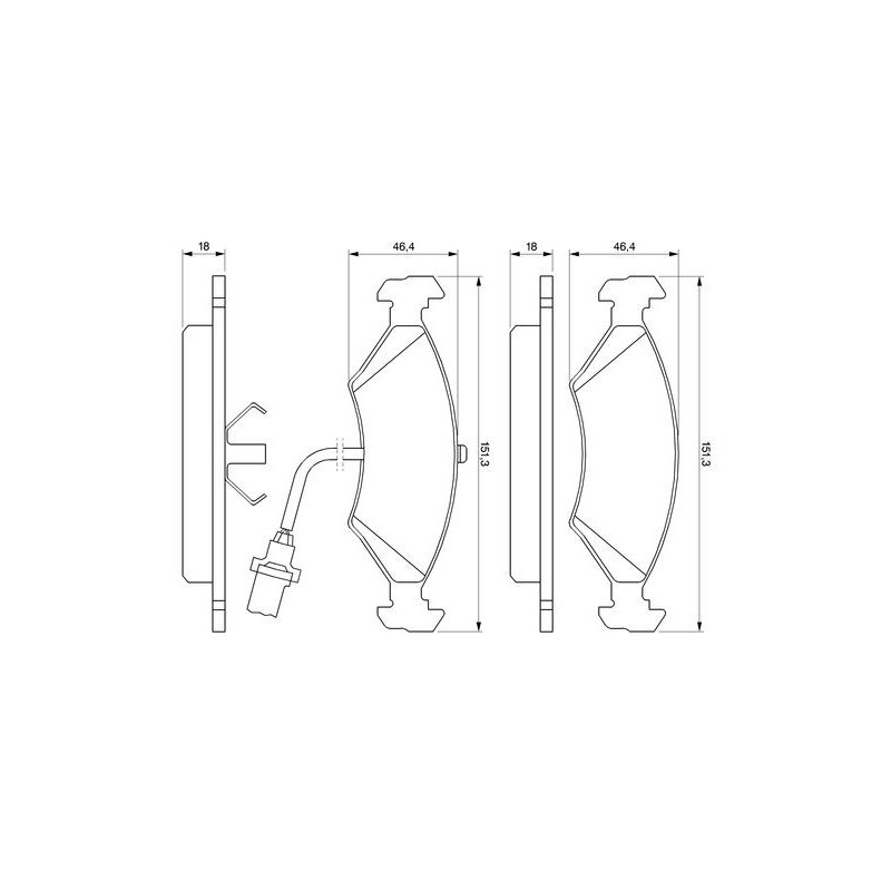 Jeu de quatre plaquettes de frein à disque BOSCH
