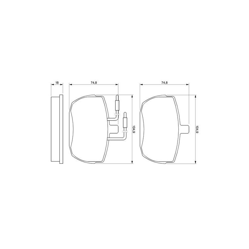 Jeu de quatre plaquettes de frein à disque BOSCH
