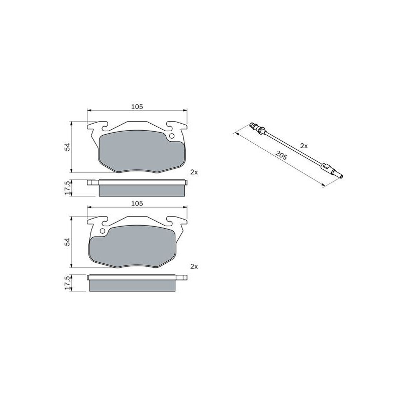 Jeu de quatre plaquettes de frein à disque BOSCH