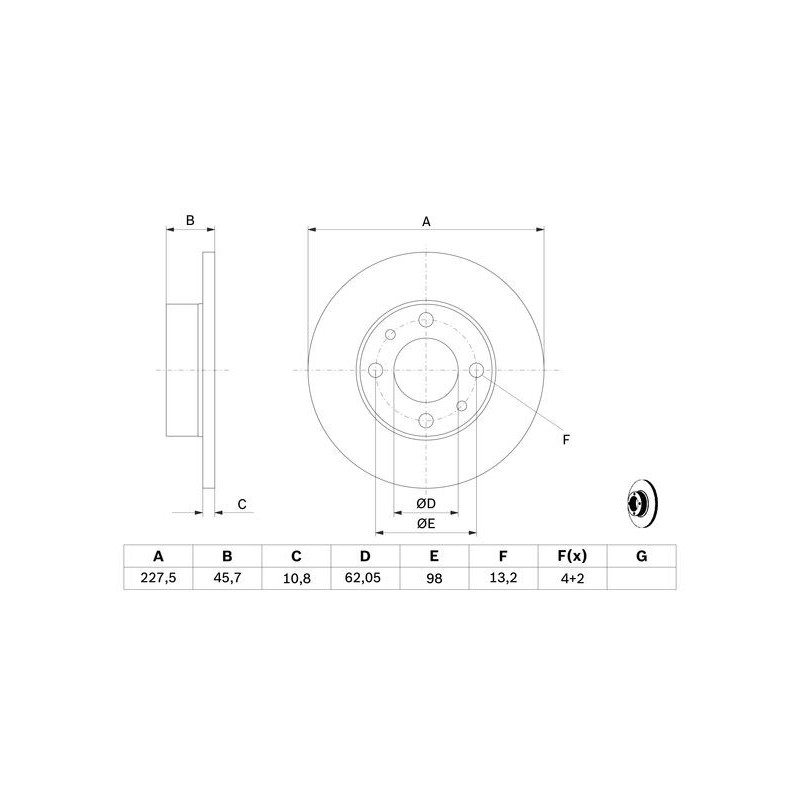 Disque de frein à l'unité BOSCH