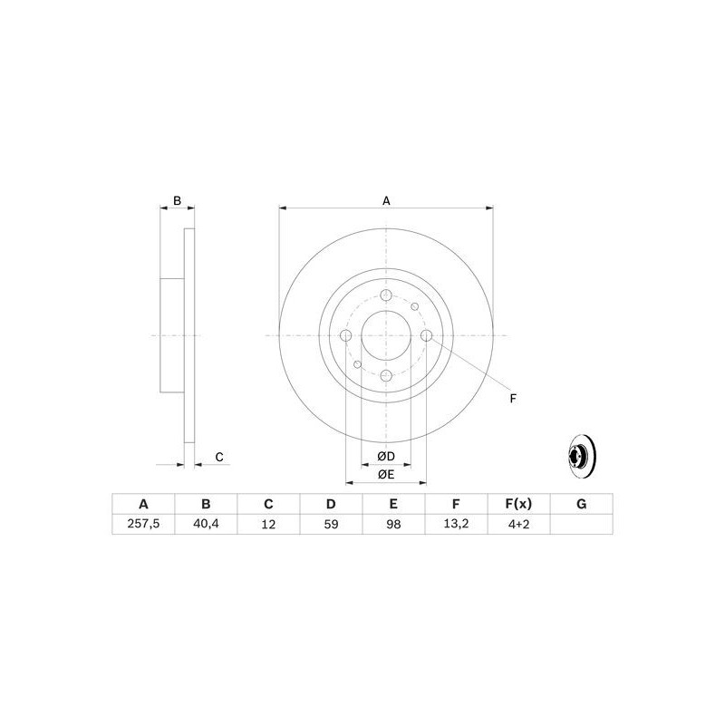 Disque de frein à l'unité BOSCH