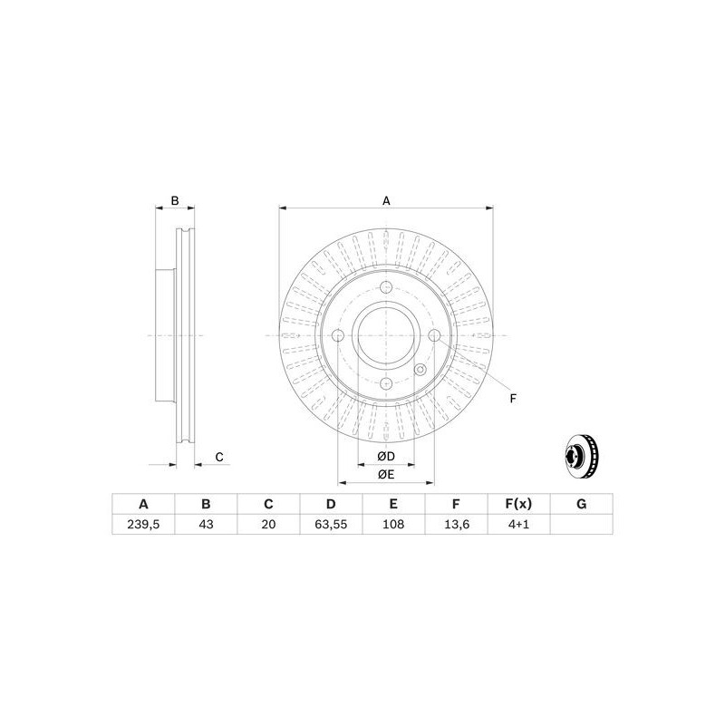 Disque de frein à l'unité BOSCH