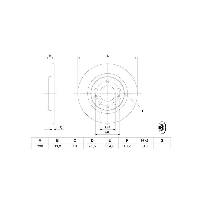Disque de frein à l'unité BOSCH