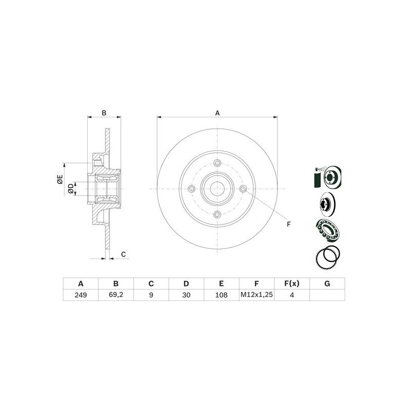 Disque de frein à l'unité BOSCH