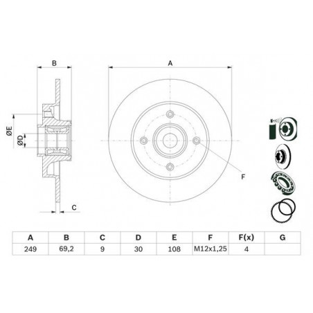 Disque de frein à l'unité BOSCH