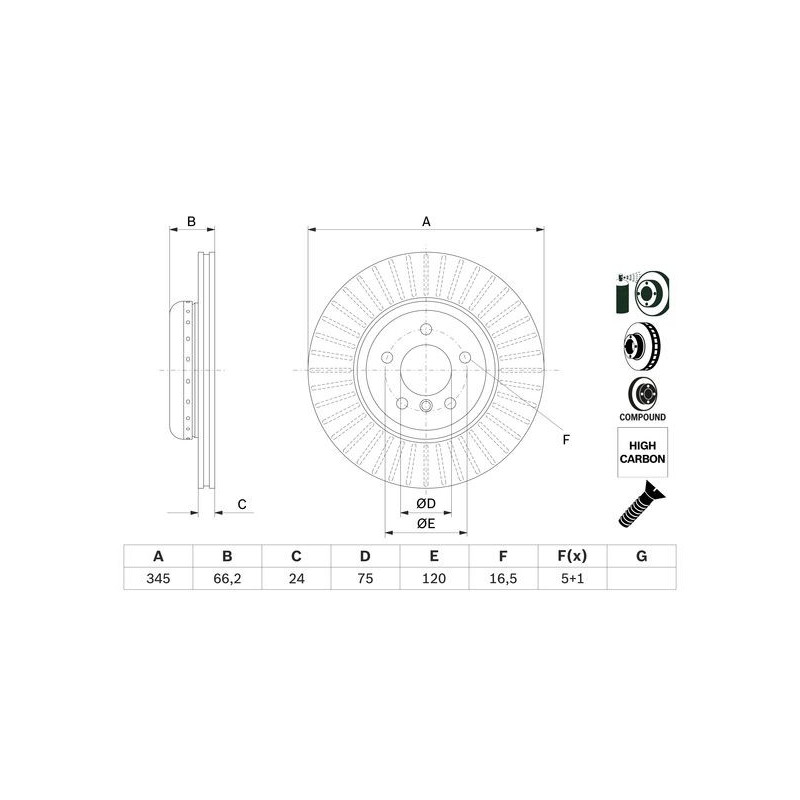 Disque de frein à l'unité BOSCH
