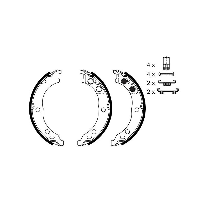 Jeu de mâchoires de frein (frein de stationnement) BOSCH
