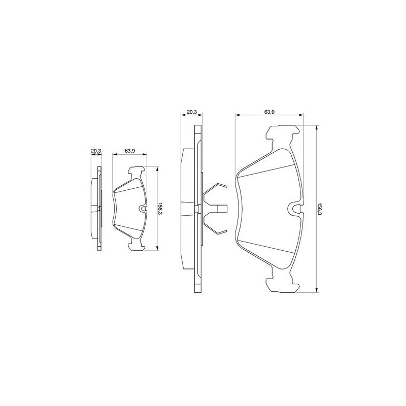 Jeu de quatre plaquettes de frein à disque BOSCH