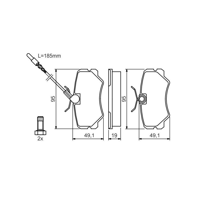 Jeu de quatre plaquettes de frein à disque BOSCH