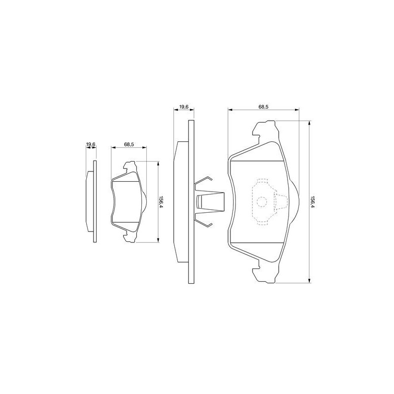 Jeu de quatre plaquettes de frein à disque BOSCH
