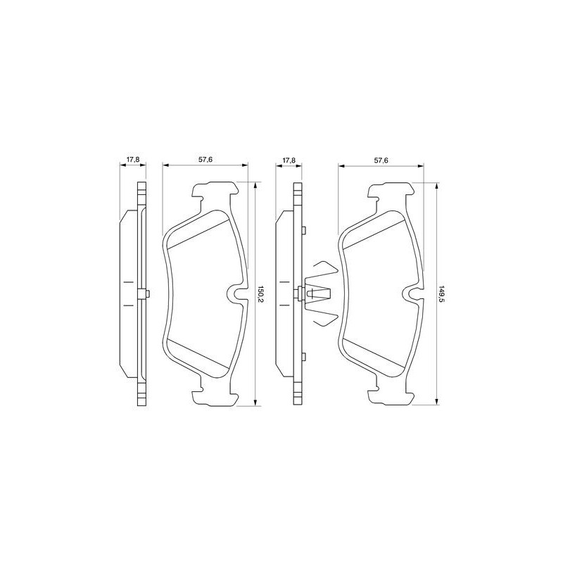Jeu de quatre plaquettes de frein à disque BOSCH