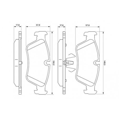 Jeu de quatre plaquettes de frein à disque BOSCH