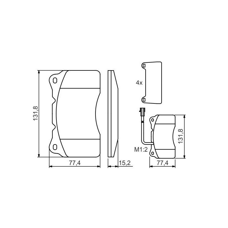 Jeu de quatre plaquettes de frein à disque BOSCH