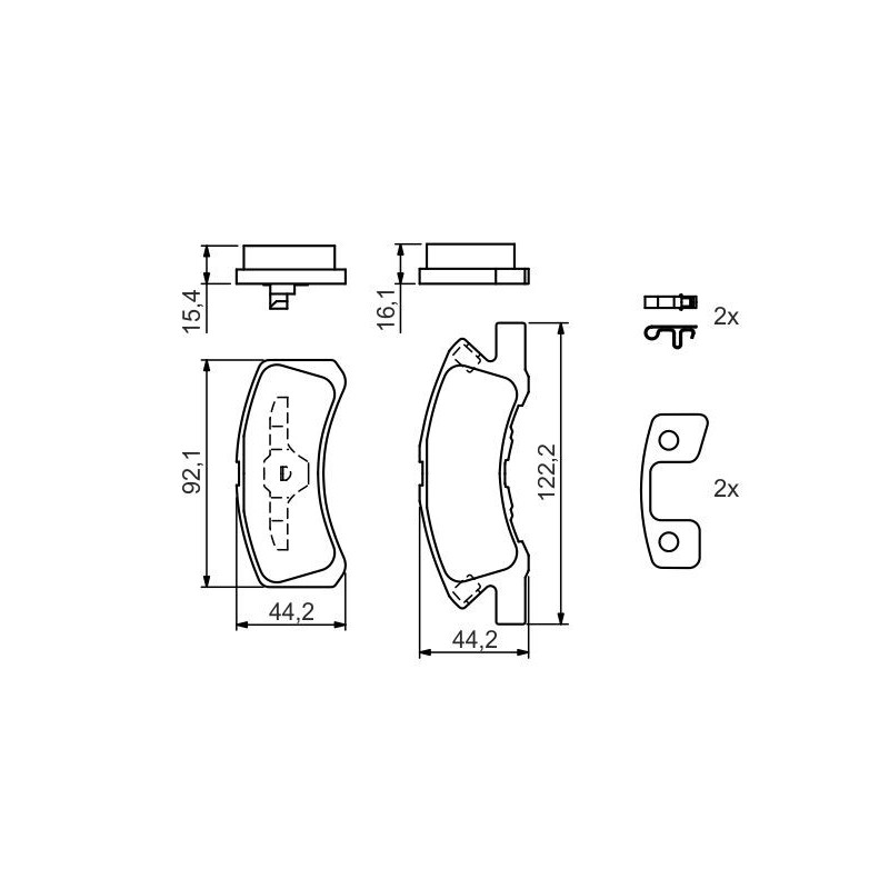 Jeu de quatre plaquettes de frein à disque BOSCH