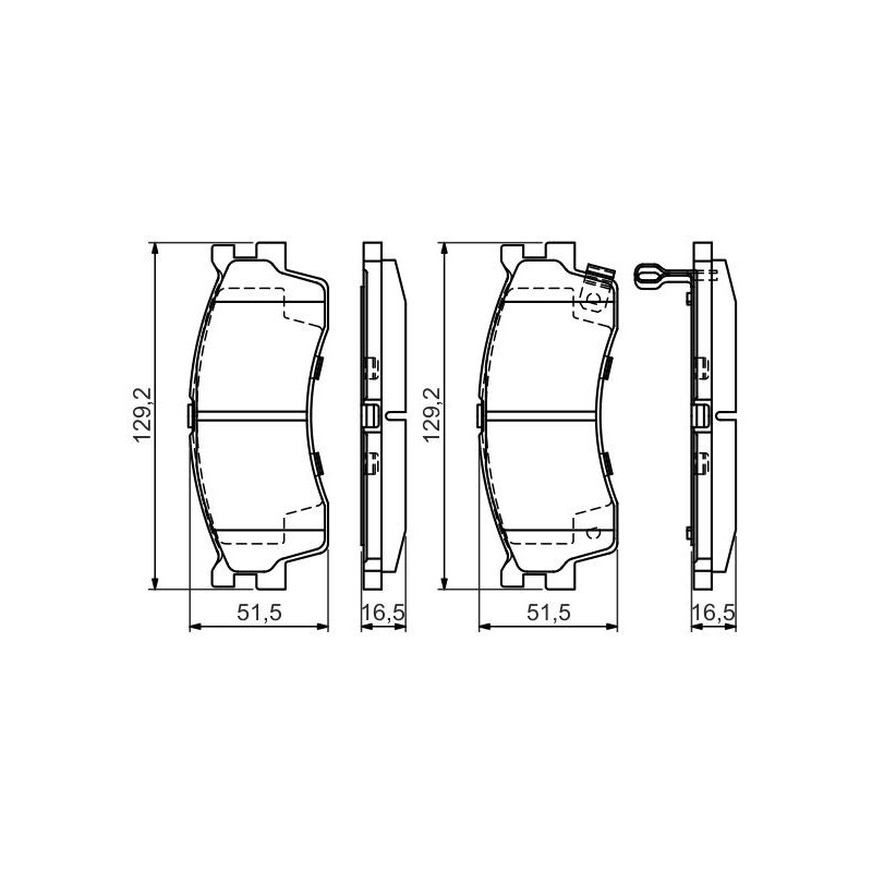 Jeu de quatre plaquettes de frein à disque BOSCH