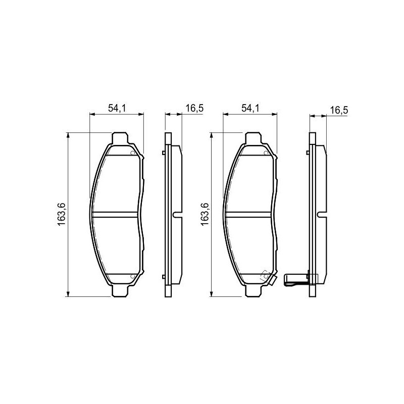 Jeu de quatre plaquettes de frein à disque BOSCH