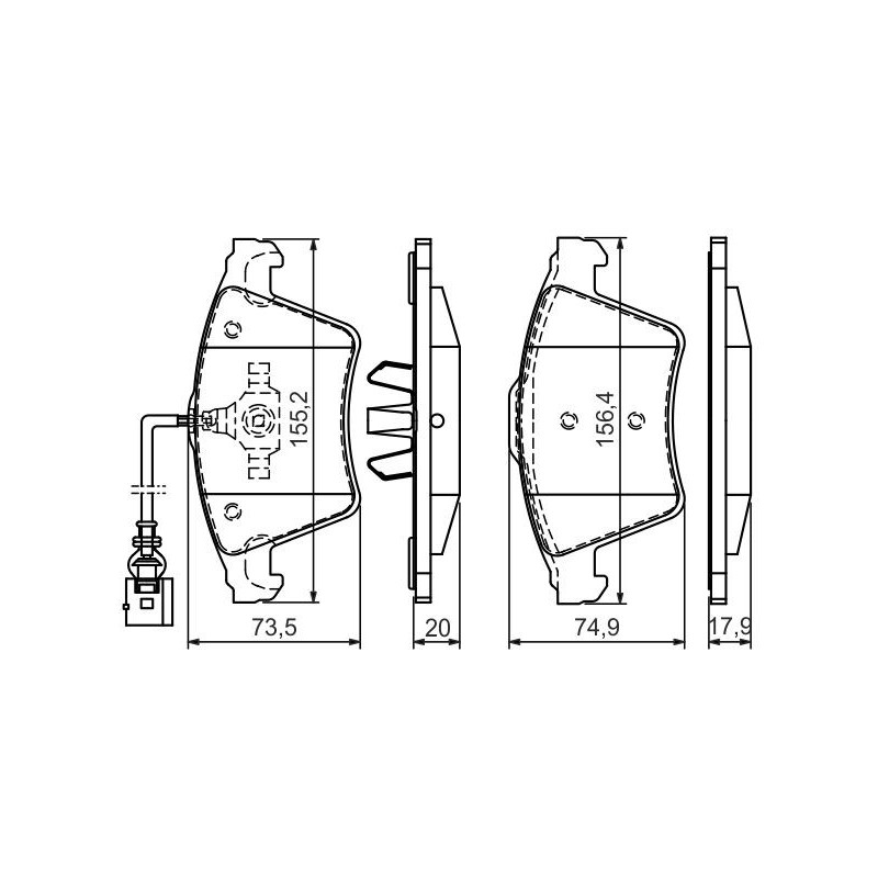 Jeu de quatre plaquettes de frein à disque BOSCH
