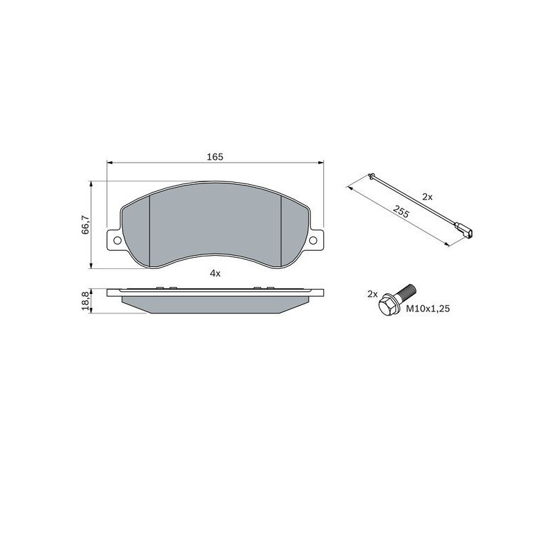 Jeu de quatre plaquettes de frein à disque BOSCH