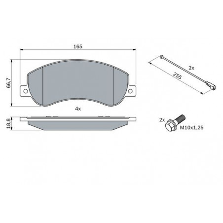 Jeu de quatre plaquettes de frein à disque BOSCH