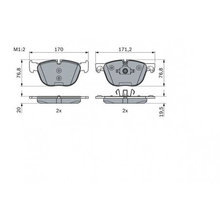 Jeu de quatre plaquettes de frein à disque BOSCH