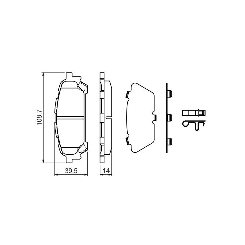 Jeu de quatre plaquettes de frein à disque BOSCH