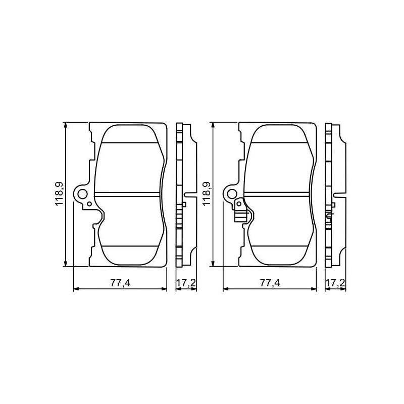 Jeu de quatre plaquettes de frein à disque BOSCH